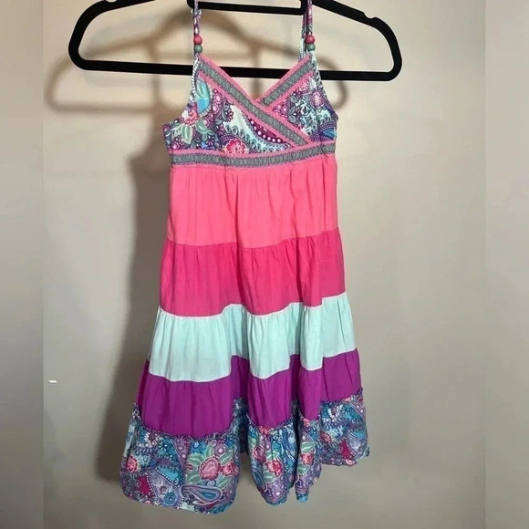 Monsoon Other - Monsoon dress multicolored tiered spaghetti strap dress size 9/10 yr